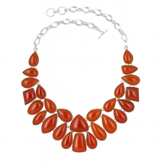 Red Onyx Gemstone Choker Necklace for Women Adjustable 18 Inch Handcrafted Statement Collar