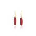 thumbnail image 1 of Red Onyx Gemstone Gold-plated Ear-Wire Earring For Women's, Red Gemstone Earring Gift, 1 of 3