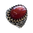 thumbnail image 1 of Red Onyx Mens Ring, Natural Red Onyx Gents Ring, December, Silver Jewelry, 925 Silver Ring, Birthday Gift, Heavy Mens Ring, Arabic Design, Ottoman Style Ring, Christmas, Turkey Mens Signet Ring, 1 of 6