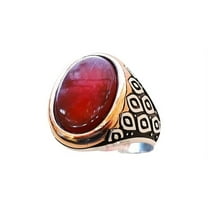 Red Onyx Mens Ring, Natural Red Onyx Gents Ring, Leaf Design, Silver Jewelry, 925 Silver Ring, Birthday Gift, Heavy Mens Ring, Arabic Design, Ottoman Style Ring, Christmas, Turkey Mens Signet Ring