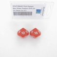 thumbnail image 1 of Red Opaque Dice with White Numbers D10 (10-19) 20mm (25/32in) Set of 2 Wondertrail, 1 of 1