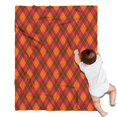 thumbnail image 1 of Red and Orange Argyle Pattern Blanket,Comfortable Soft Flannel Throw Blanket,All Season,Warm Lightweight Blankets for Sofa Bed Couch Living Room Chair,30"x40", 1 of 4
