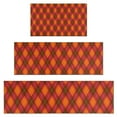 thumbnail image 1 of Red and Orange Argyle Pattern Kitchen Rugs Sets Of 3,Kitchen Runner Rugs Non Skid Washable,Decorative Kitchen Floor Mats for Kitchen,Sink,Laundry,17"x30"+ 17"x47" + 17"x59", 1 of 6