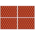 thumbnail image 1 of Red and Orange Argyle Pattern Summer Placemats Table Placemats Set Of 4-Linen Kitchen Washable Placemats Table Mats 11.8"x17.7" Non-Slip Heat Resistant, 1 of 6