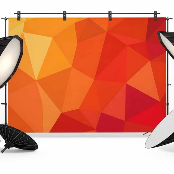 Red Orange Backdrop for Photoshoot,Photography Photo Studio Background Wall Backdrop,Modern Abstract Ombre Geometric Aesthetic Back Drop Banner Panel for Portraits Wedding Party Live Streaming 12x8Ft