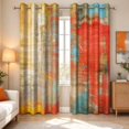 thumbnail image 1 of Red Orange Blackout Curtains for Living Room,Yellow Brown Green Abstract Window Drapes for Bedroom,52x84 Inch,2 Panels, 1 of 7