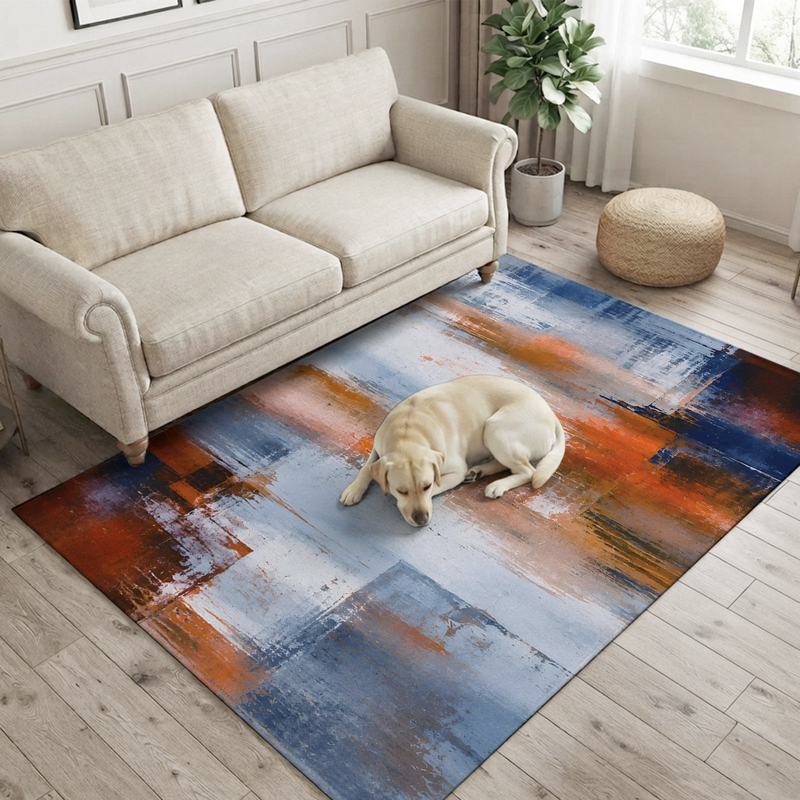 Red Orange Blue Graffiti Area Rugs 4x6ft Abstract Art Mottled Texture ...