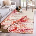 thumbnail image 1 of Red Orange Cherry Blossoms 3'x5' Washable Rug, Spring Weeping Leaves Burlap Non-Slip Area Rugs for Entryway Kitchen Classroom, StainResistant Dorm Throw Carpet, Low Pile Soft Indoor Floor Mat, 1 of 9