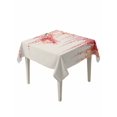 thumbnail image 1 of Red Orange Cherry Blossoms Table Cloth, Waterproof Tablecloth for Square Tables, Spring Weeping Leaves Burlap Reusable Washable Fabric Table Cover for Restaurant Kitchen Dining Tables 60"x60", 1 of 9