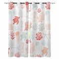 thumbnail image 1 of Red Orange Coastal Blackout Curtains 84 Inches Long for Bedroom, Nautical Summer Beach Coral Sea Turtle Thermal Insulated Room Darkening Black Out Window Curtain Panels Grommet Drapes for Living Room, 1 of 8