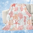 thumbnail image 1 of Red Orange Coastal Cooling Blanket,Lightweight Breathable Summer Throw Blanket with Double Sided Cold Effect,Sea Turtle Nautical Coral Summer Beach Picnic Blankets Bed Sheet for Hot Sleepers 60"x80", 1 of 8