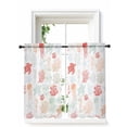 thumbnail image 1 of Red Orange Coastal Curtains 45 Inch Length,Sheer Curtains for Bedroom Living Room Window Nautical Summer Beach Coral Sea Turtle Rod Pocket Drapes Kitchen Curtains Small Half Window 42"x45" 2 Panels, 1 of 7
