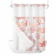 thumbnail image 1 of Red Orange Coastal No Hook Shower Curtain Waterproof,Bathroom Curtains with Snap in Liners and See Through Top Window,Sea Turtle Nautical Coral Summer Beach Hotel Bathtub Curtains Shower 72"Wx96"L, 1 of 8