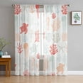 thumbnail image 1 of Red Orange Coastal Sheer Curtains 84 Inches Long 2 Panels Set, Window Sheer Curtains for Living Room/Bedroom, Nautical Summer Beach Coral Sea Turtle Light Filtering Rod Pocket Curtain 52'' x 84'' x 2, 1 of 7