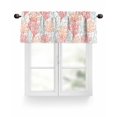 thumbnail image 1 of Red Orange Coral Pattern Kitchen Valances for Windows Tropical Ocean Summer Valance Curtains&nbsp; for Kitchen /Living Room/Bedroom/ Bathroom Decor, 42"x12 " ,Rod Pocket 1 Panel,, 1 of 7