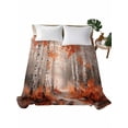 thumbnail image 1 of Red Orange Flat Sheets Only Twin XL Size, Soft Breathable Bed Top Sheets for Mattress, Modern Oil Painting Art Forest Luxury Bedding Flat Sheets for Home Hotel Bedroom Bed Protection, 1 of 9