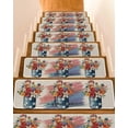 thumbnail image 1 of Red Orange Flower Stair Treads Non Slip for Steps Independence Day U.S. Flag America Watercolor 4 Pcs Reusable Adhesive Stair Runner Mats for Dogs Elders Carpet Treads Rugs for Staircase 8x30 In, 1 of 7
