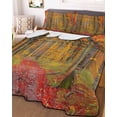 thumbnail image 1 of Red Orange Forest Fall Full Size Down Alternative Comforter, Lightweight Comforter Quilt Bedding Set with Pillow Shams Thanksgiving Tree Maple Leaf All Seasons Bed Comforter Duvet Insert 78"x90", 1 of 7