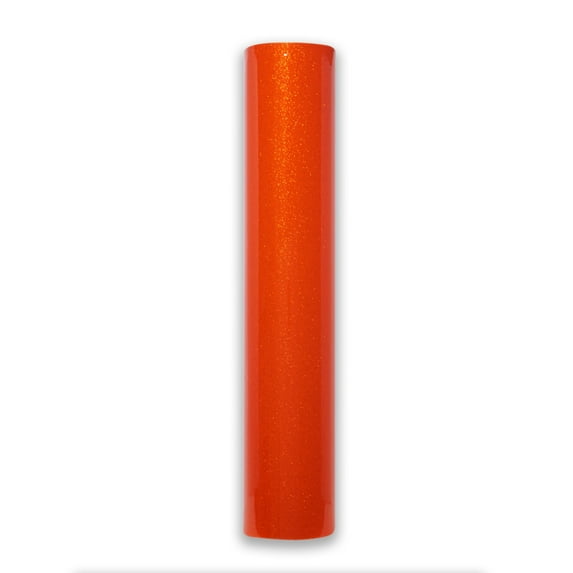 Red Orange Glitter Vinyl Rolls for Cricut, Silhouette | 6 Feet | Translucent Permanent Adhesive Vinyl By Craftables