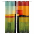 thumbnail image 1 of Red Orange Green Blackout Curtains for Bedroom/Living Room, Thermal Insulated Kitchen Curtains, Modern Oil Painted Art Geometric Grommet Darkening Window Treatment Drapes 52"x63"x2, 1 of 8