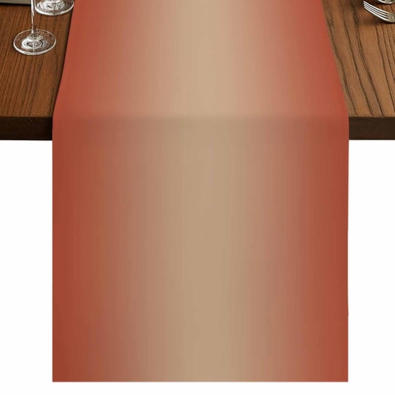 Red Orange Ombre Short Table Runner 36 Inches Long, Modern Gradient Abstract Art Cotton Linen Table Runners Dresser Scarves, Fabric Tabletop Scarf Furniture Cover for Home Dinner Party Decor 13"x36"