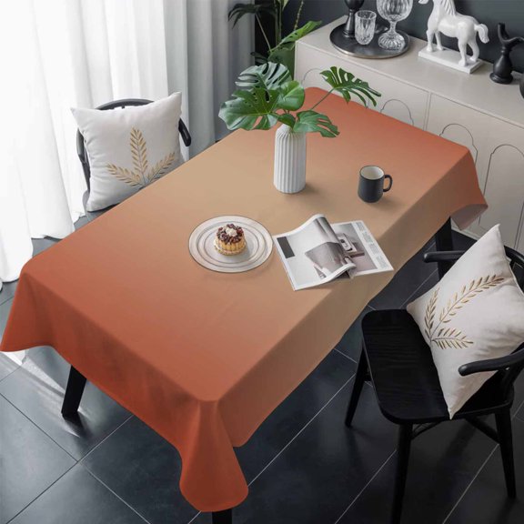 Red Orange Ombre Table Cloth Waterproof Tablecloths, Modern Gradient Abstract Art Tablecloth Dining Table Cover for Kitchen Party Tabletop Outdoor, Rectangle Tablecloth 60x120 Inch