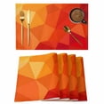 thumbnail image 1 of Red Orange Placemats Set of 12 Modern Abstract Ombre Geometric Aesthetic Place Mats Indoor Wipeable Table Mats Washable Cloth Dining Table Placemats for Kitchen Holiday Party Home Decor 13x19 Inch, 1 of 9