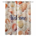 thumbnail image 1 of Red Orange Shell Coastal Blackout Curtains for Bedroom Living Room Darkening Curtains 63 Inches Long Summer Beach Ocean Starfish Window Curtain 2 Panels Set Window Treatment Grommet Drapes 42"x63", 1 of 9