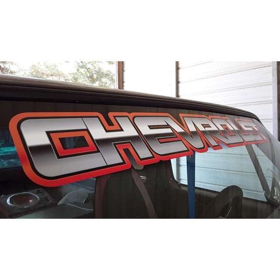 Red/ Orange - Windshield Tailgate Window Decal - Made for/Compatible with: Chevy Silverado Duramax Z71 C10 Blazer Colorado S10