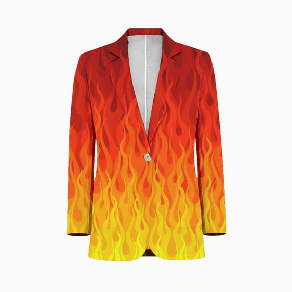 Red Orange Yellow Burning Flames and Fire Mens Suits Shawl Collar Slim Fit Suit Mens Groom Jacket Tuxedos for Wedding Dress Evening