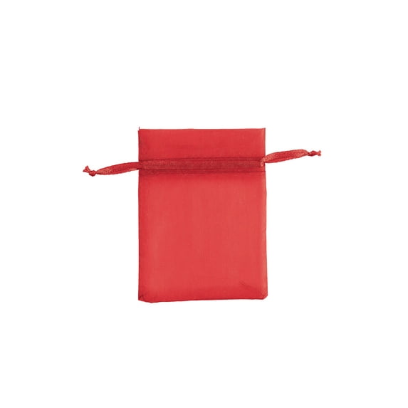 Red Organza Drawstring Pouches - 3"W x 4"H - Pack of 50