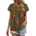 thumbnail image 1 of Red Ornaments Star Pattern Design Women's Blouse Short Sleeve Women's Top T-Shirt Spring Summer Clothes, 1 of 7