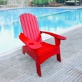 thumbnail image 1 of Red Outdoor Indoor Chair With Umbrella Insert Location - Comfortable Chair, For Patio, Porch, Deck, Garden, Poolside, Solid Wood Material, Easy Assembly Required, 1 of 3