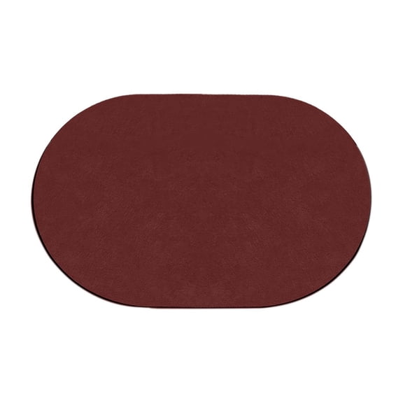 Red Oval Shape Diatomite Bathroom Floor Mat Absorbent Fast Drying Door Mat Non Slip For Shower Bathtub Sink 15.74 X 23.62 Inches Easy To Clean 1Pc Weight: 0.85 Lbs