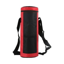 Red Oxford Insulated Water Bottle Carrier Bag 2L with Adjustable Shoulder Strap for Travel Picnic Outdoor Use