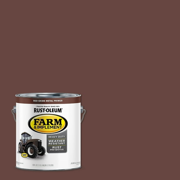 Red Oxide Metal Primer, Rust-Oleum Flat Farm and Implement Paint- Gallon, 1 Pack