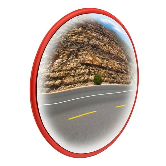 Red PC&Plastic Convex Traffic Mirror Wide Angle Security Convex PC Mirror for Blind Spot Garage