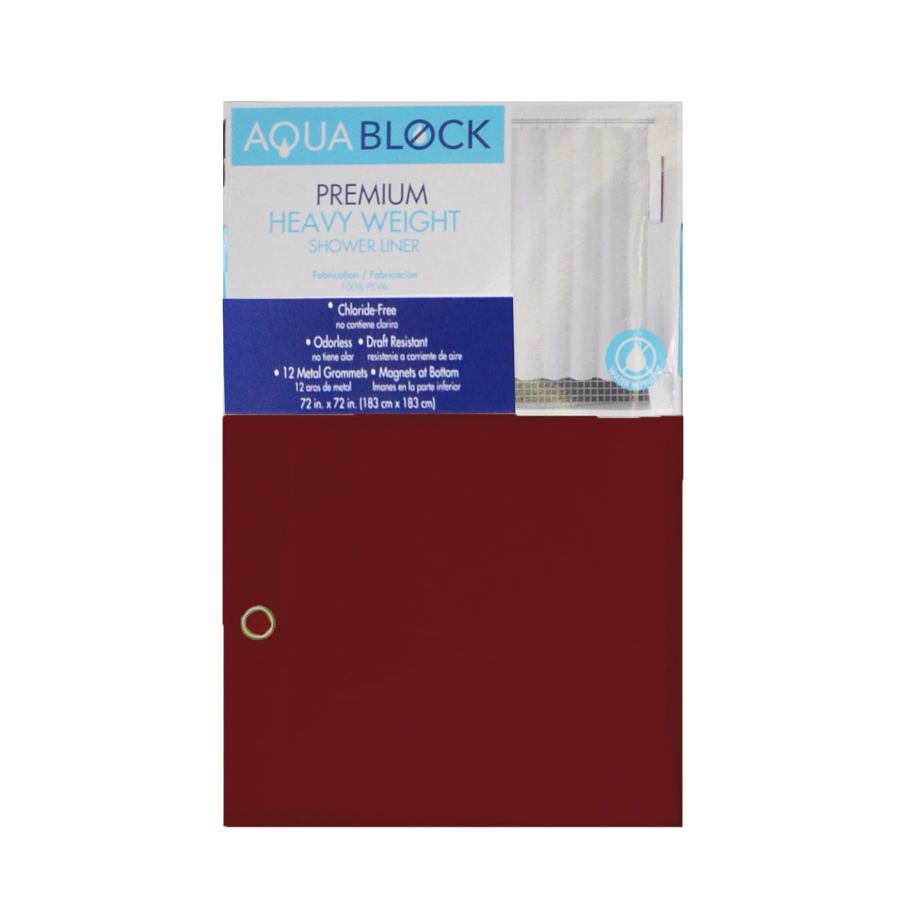 Red PEVA 10 Gauge Shower Curtain Liner:Premium Heavy Weight, Mildew ...