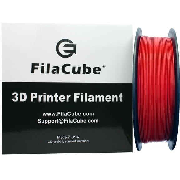 Red PLA 3D Printer 1.75mm Filament - FilaCube 1.75 mm 1kg PLA 2 3D Printing Plastic Red Filament [Made in USA] 1 kg/roll for FDM FFF Pen polylactic Acid Plus pro pla+ pla++ plapro propla plaplus