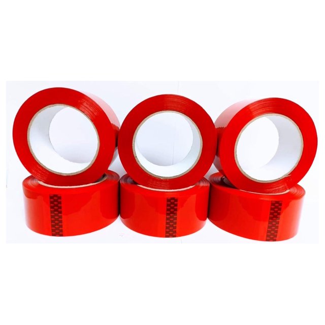 Red Packing Tape, Moving Tape, 2" Inch x 110 Yards, 2.0 Mil Thick, (6