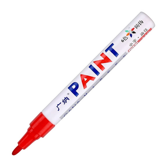 Red Paint Pens Permanent Paint Markers - 1 Pack Oil Based Marking Pens, Medium Point, Quick Drying And Waterproof Pens for Rock Painting Car Tyre Metal, Plastic, Canvas, Wood 5Ml