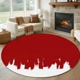 thumbnail image 1 of Red Painting Round Living Room Rugs 8 ft, Abstract Art Red Painting Washable Large Area Rug with Non-Slip Sturdy Edge Binding Round Carpet for Dining Room Kitchen Office, 1 of 9