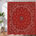 thumbnail image 1 of Red Paisley Bandana Decor Shower Curtain Set,Bandana with Red Paisley in The Middle Polyester Shower Curtain for Shower Stall Bathroom Waterproof with 12 Hooks 72x72 Inch, 1 of 6