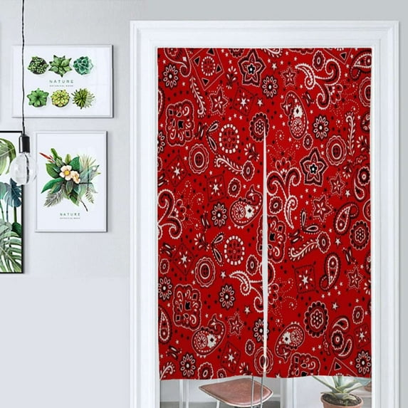 Red Paisley Bandana Door Curtain Nordic Living Room DoorCurtain Porch Partition Curtain Kitchen Rative Half Curtain