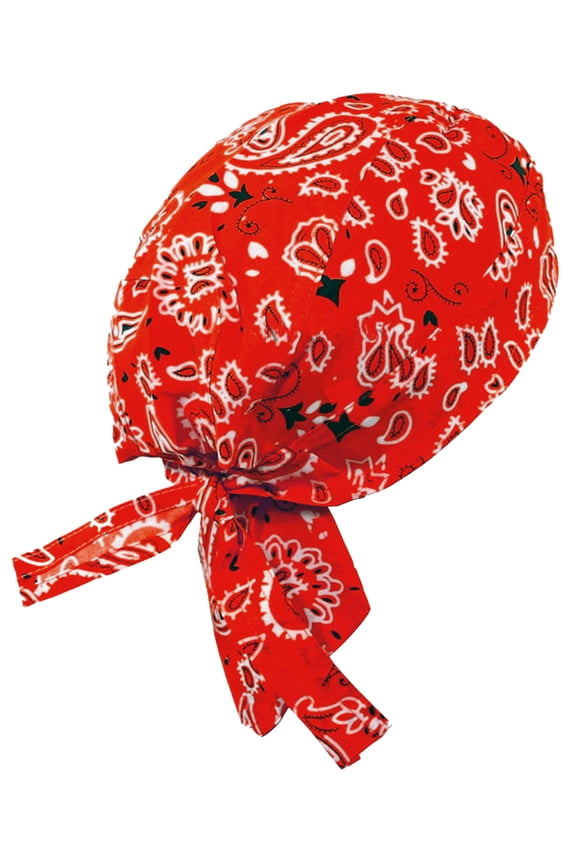 Red Paisley Doo Rag Durag Headwrap Cotton Chemo Western Bandana Skull Cap Mens Womens