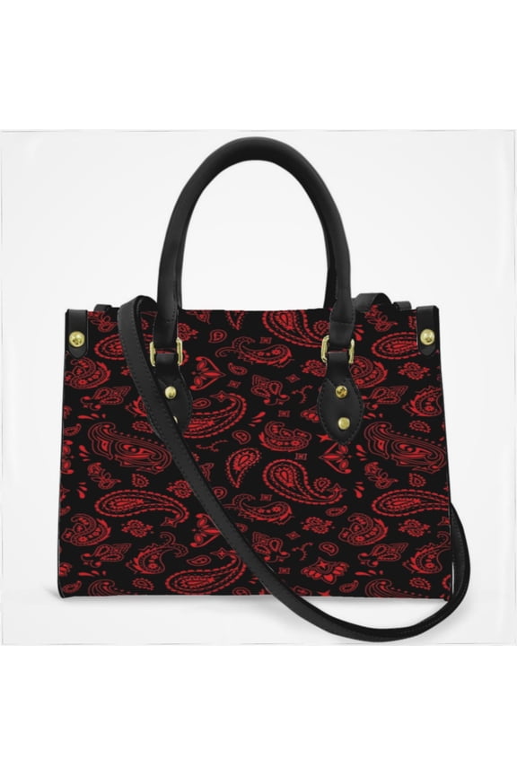 Red Paisley Velvet Edition Cross Body Bags For Women Small Leather Female Handbags Fashion Top-Handle Totes