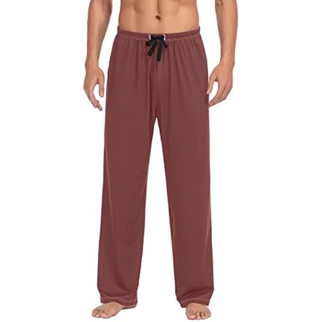 Red Pajama Pants Mens Lounge Pants Straight-Fit Men Pajama Bottoms with ...