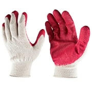 Red Palm Latex Dipped Work Gloves with Nitrile Coating - Cotton Polyester Shell for Safety Protection-10 pairs (Medium，red)