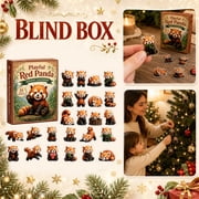 Red Panda Advent Calendar 24 Days Cute Acrylic Ornaments Set, Shatterproof Kawaii Animal Christmas Tree Decorations, Daily Surprise Countdown Gift for Kids Women Animal Lovers Woodland Theme