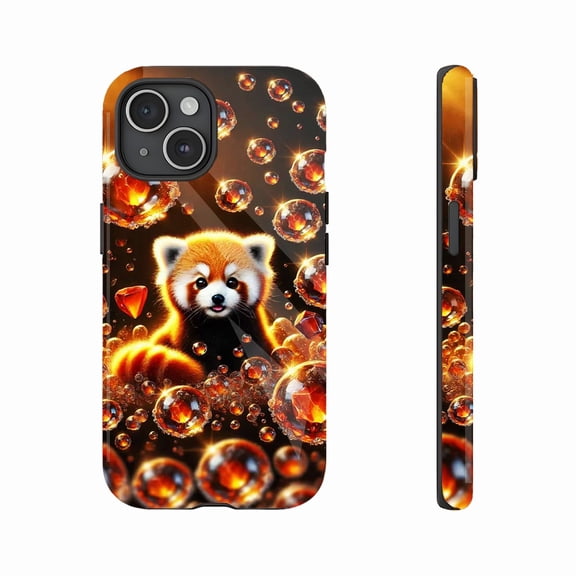 Red Panda Amber Bubble Festive iPhone Case for Holiday Gifting, Compatible with iPhone 11/12/13/14/15/16 (Pro Max/Plus)